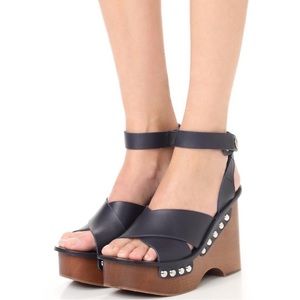 Rag & Bone Hester Leather Platform Sandal Wedge Size 11 $475